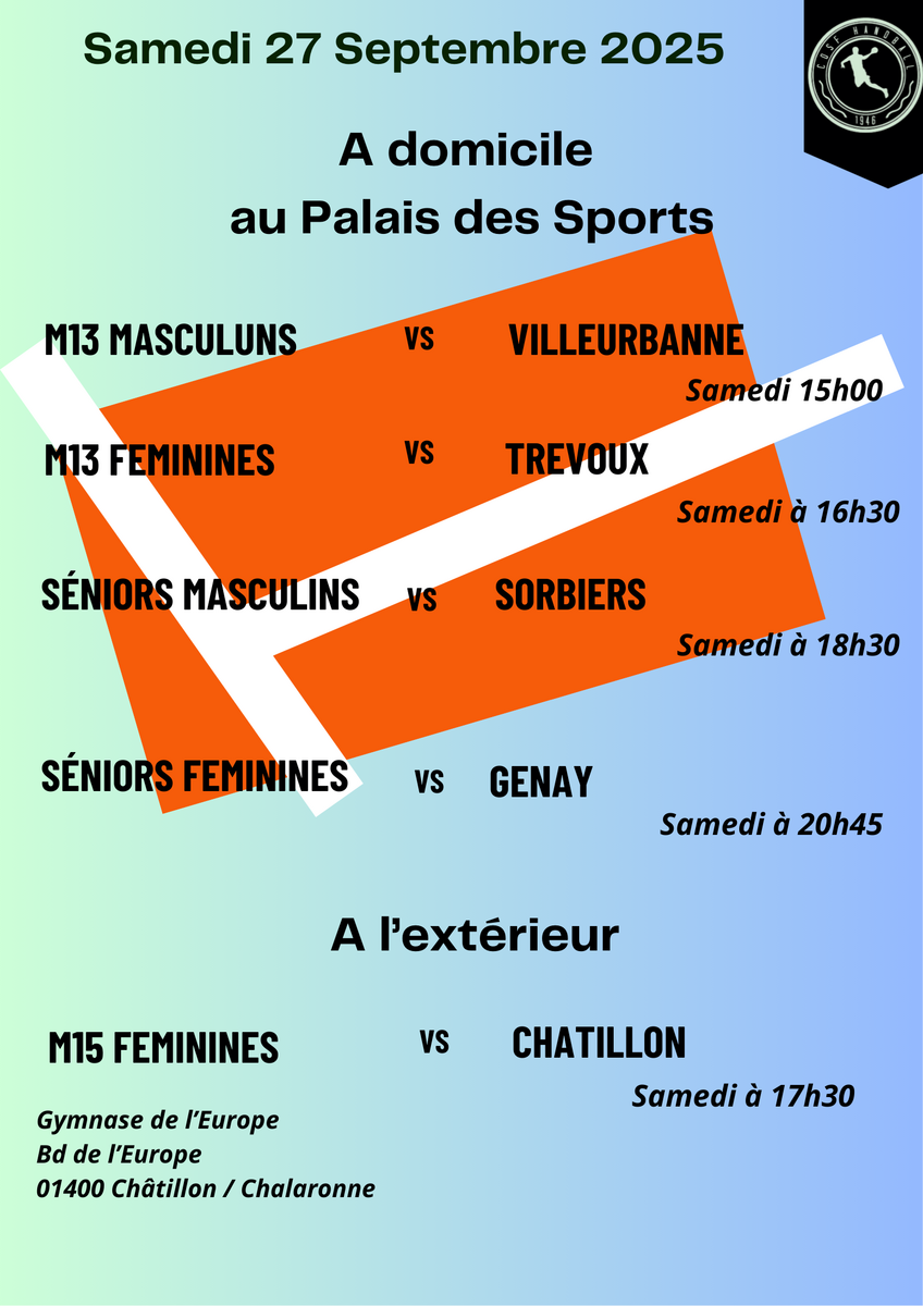 Planning du 27/28 Septembre 2025