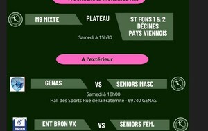 Rencontre du week-end du 24/25 janvier 2026