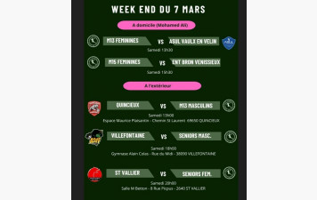 Programme du samedi 7 mars 2026