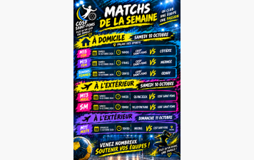 Programme du week-end du 10/11 octobre 2026