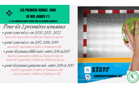 Reprise des entrainements pour les jeunes