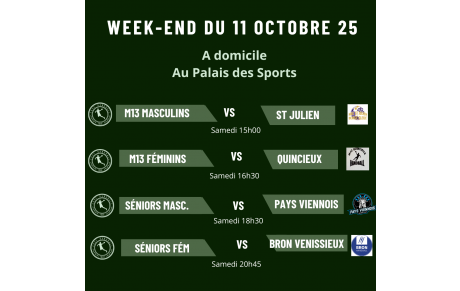 Planning du 11 octobre 2025